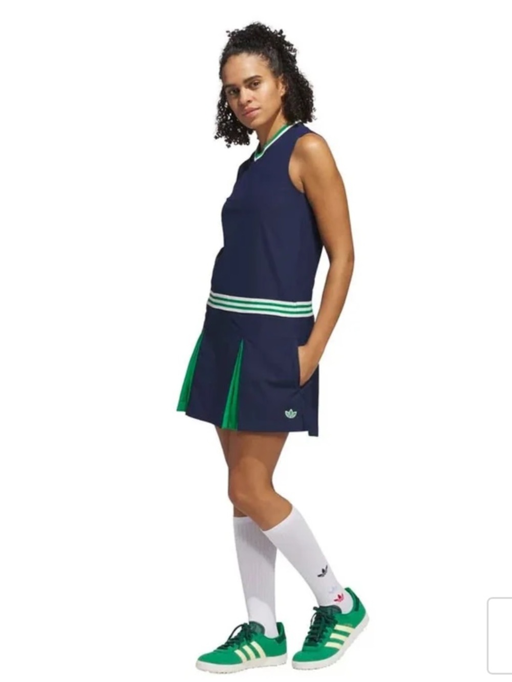 adidas Navy Dress with Green Accents
